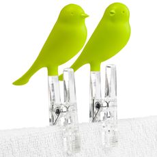 Прищепки Sparrow 4 шт. зеленые, Qualy