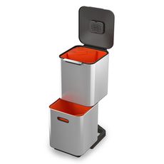 Контейнер для мусора с двумя баками Totem Compact, 40 л, нержавеющая сталь, Joseph Joseph