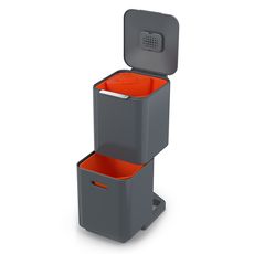 Контейнер для мусора с двумя баками Totem Compact, 40 л, графит, Joseph Joseph