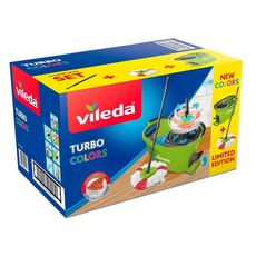 Набор для уборки Турбо Колорс (Turbo Colors, швабра + ведро с педальным отжимом), цвет зеленый, Vileda