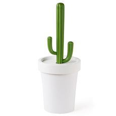 Контейнер для мусора Cactrash, белый с зеленым, Qualy