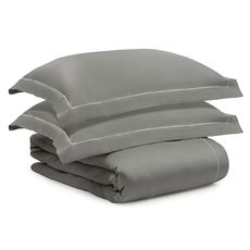 Комплект постельного белья из египетского хлопка Essential, серый, евро размер, Tkano