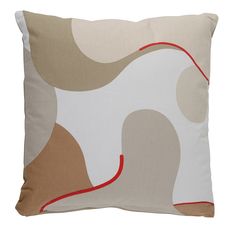 Подушка декоративная из хлопка бежевого цвета с авторским принтом из коллекции Freak Fruit, 45х45 см, Tkano