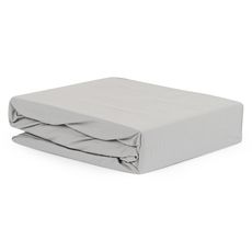 Простыня серого цвета из органического стираного хлопка из коллекции Essential, 240х270 см, Tkano