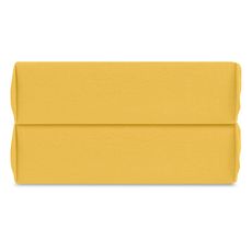 Простыня на резинке горчичного цвета из органического стираного хлопка из коллекции Essential, 160х200 см, Tkano