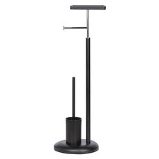 Держатель для туалетной бумаги с ершиком и полкой Salvucci, 93 см, черный, Bergenson Bjorn