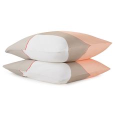 Набор из двух наволочек из сатина  бежевого цвета с авторским принтом из коллекции Freak Fruit, 70х70 см, Tkano