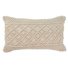 Чехол на подушку макраме светло-бежевого цвета из коллекции Ethnic, 35х60 см, Tkano