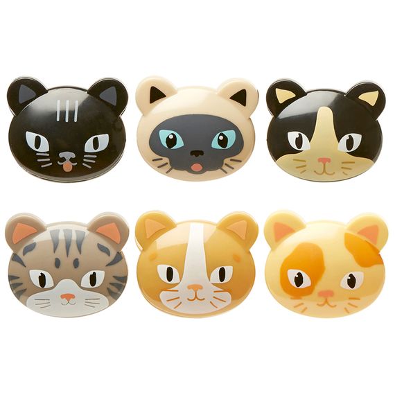 Набор зажимов для пакетов Cat, 6 шт, Kikkerland