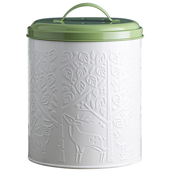 Контейнер для пищевых отходов In The Forest, 2,5 л, бело-зеленый, Mason Cash