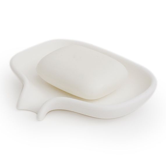 Мыльница с носиком для слива белая(малая), Bosign