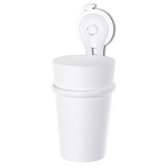 Стакан для зубных щеток на присоске Loop, Organic, молочный, Koziol