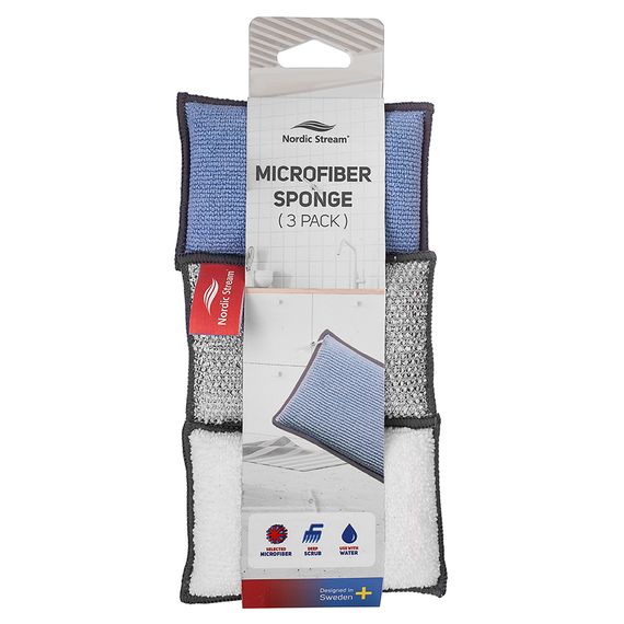Набор из 3 спонжей из микрофибры,Nordic Stream