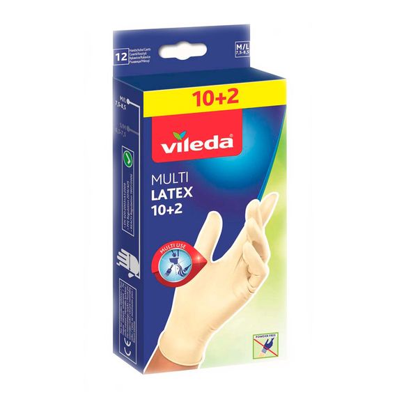 Перчатки одноразовые, размер M/L, 12 шт, Vileda