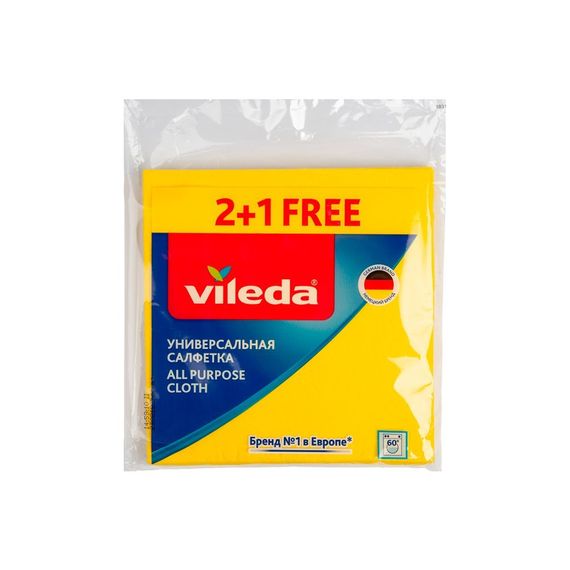 Салфетка универсальная вискозная, 2+1 шт, Vileda