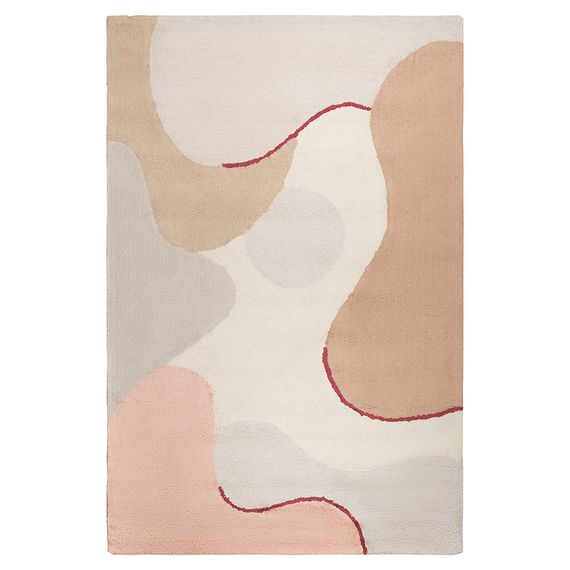 Ковер из хлопка бежевого цвета с авторским принтом из коллекции Freak Fruit, 120х180 см, Tkano