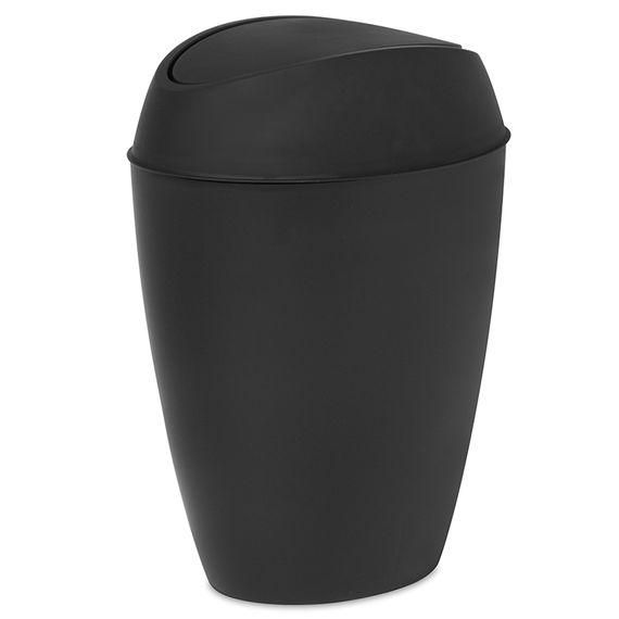Корзина для мусора с крышкой Twirla, 9 л, черная, Umbra