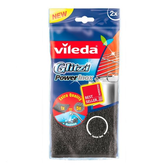 Губка металлическая Инокс Пауэр, 2 шт, Vileda