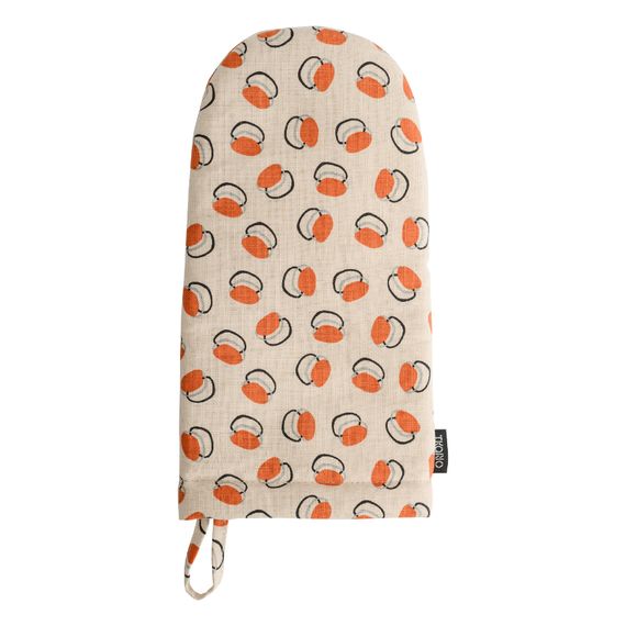 Варежка-прихватка из хлопка с графичным принтом Ягоды Russian North, 31х15 см, Tkano