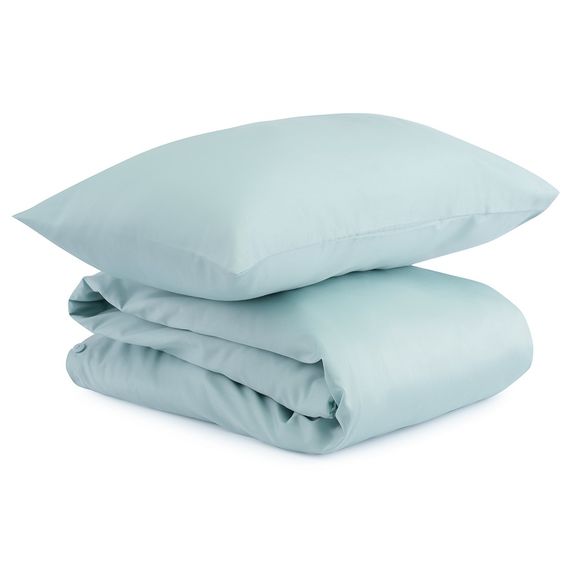 Комплект детского постельного белья из сатина голубого цвета из коллекции Essential, 100х120 см, Tkano