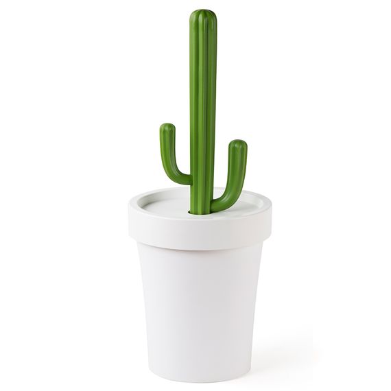 Контейнер для мусора Cactrash, белый с зеленым, Qualy