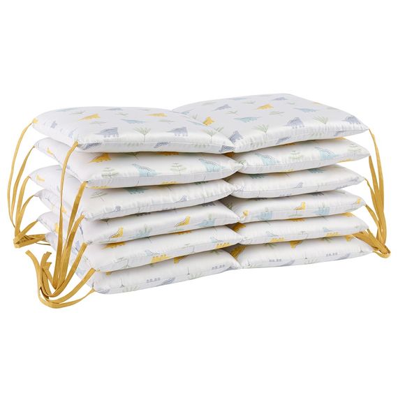 Бортик в кроватку из сатина с принтом Dinosauria world из коллекции Tiny world, 360х35х5 см, Tkano