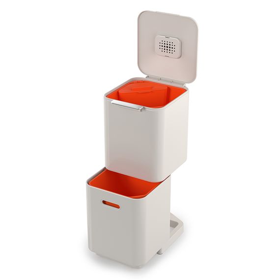 Контейнер для мусора с двумя баками Totem Compact, 40 л, белый, Joseph Joseph