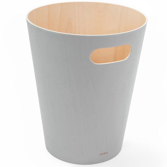 Корзина для мусора Woodrow, 7,5 л, светло-серая, Umbra