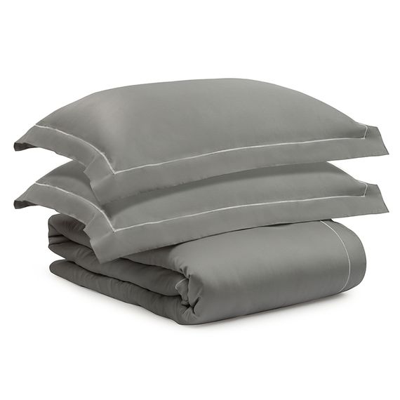 Комплект постельного белья из египетского хлопка Essential, серый, евро размер, Tkano