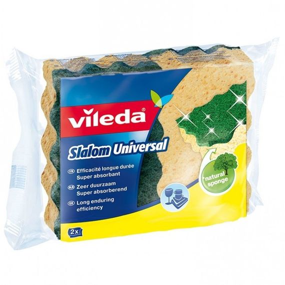 Губка Слалом (Slalom) универсальная, вискозная, 2 шт, Vileda