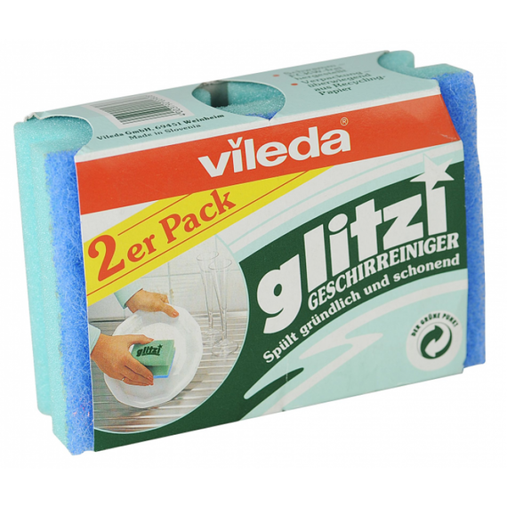 Губка Глитци для посуды, 2 шт, Vileda