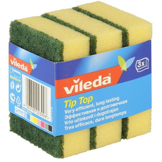 Губка Тип-Топ для посуды, 3 шт, Vileda