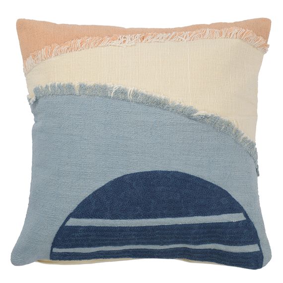 Чехол на подушку с геометрическим принтом и бахромой из коллекции Ethnic, 45х45 см, Tkano