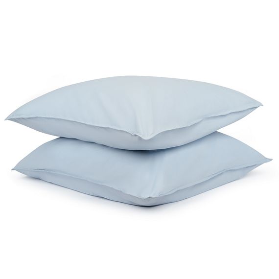 Набор из двух наволочек небесно-голубого цвета из органического стираного хлопка из коллекции Essential, 70х70 см, Tkano