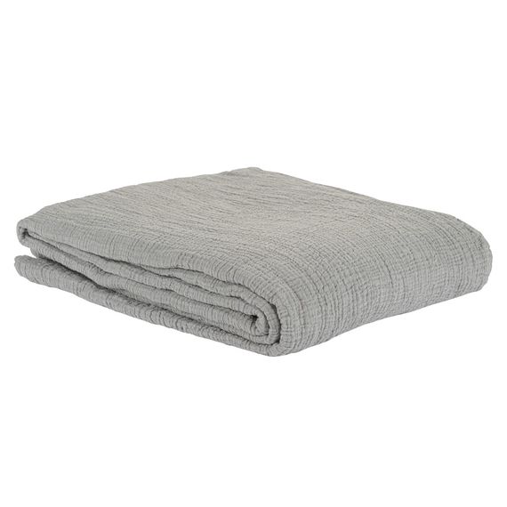 Покрывало из жатого хлопка серого цвета  из коллекции Essential, 230х250 см, Tkano