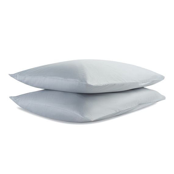 Набор из двух наволочек из сатина светло-серого цвета из коллекции Russian North, 50х70 см, Tkano