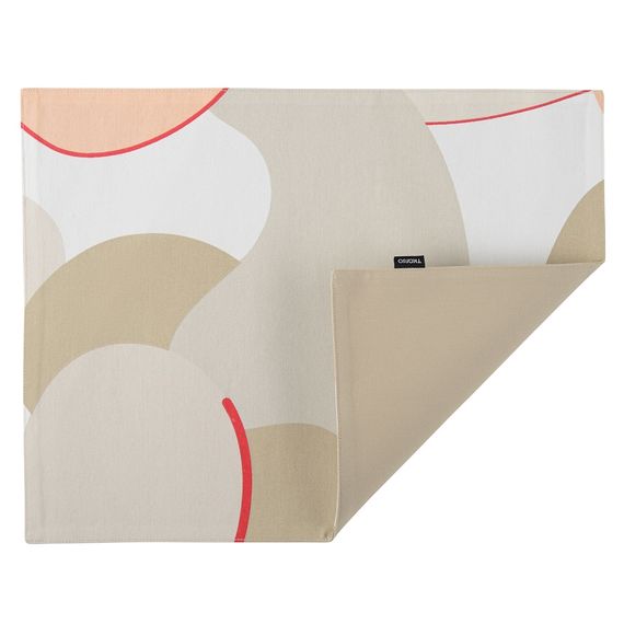 Салфетка двухсторонняя под приборы из хлопка бежевого цвета с авторским принтом из коллекции Freak Fruit, 35х45 см, Tkano