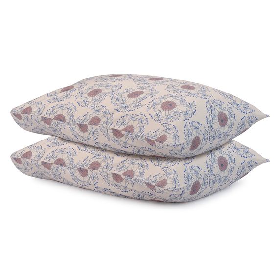 Набор из двух наволочек из сатина с принтом 'Воздушный цветок' из коллекции Prairie, 50х70 см, Tkano