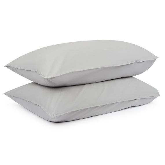 Набор из двух наволочек серого цвета из органического стираного хлопка из коллекции Essential, 50х70 см, Tkano