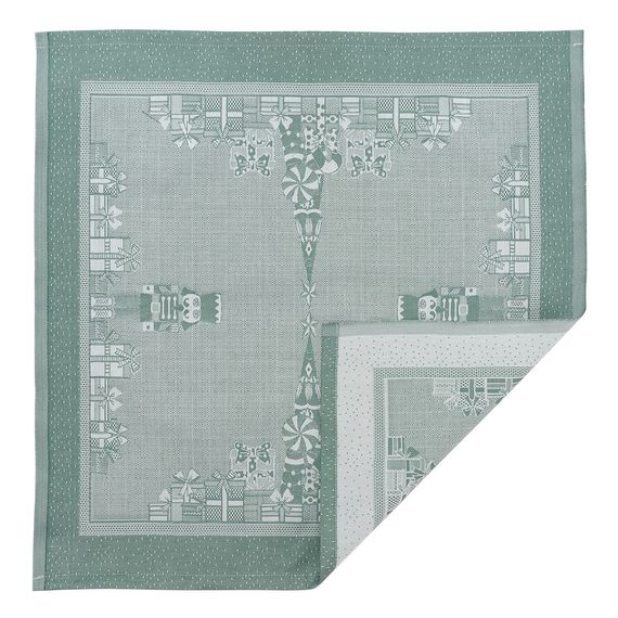 Салфетка из хлопка зеленого цвета с рисунком Щелкунчик из коллекции New Year Essential, 53х53см, Tkano