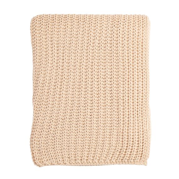 Плед вязаный бежевого цвета Essential, 130х180 см, Tkano
