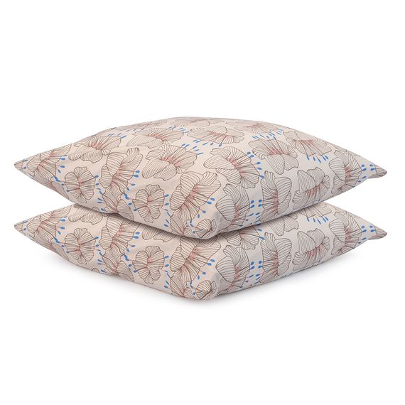 Набор из двух наволочек из сатина с принтом 'Цветы' из коллекции Prairie, 70х70 см, Tkano