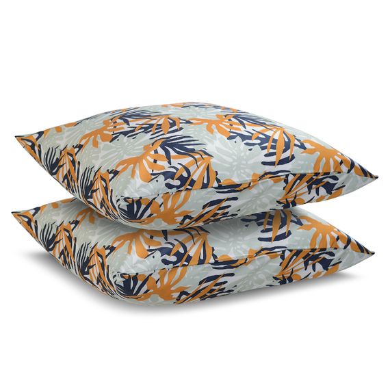Набор из двух наволочек из сатина с принтом Leaves из коллекции Wild, 70х70 см, Tkano