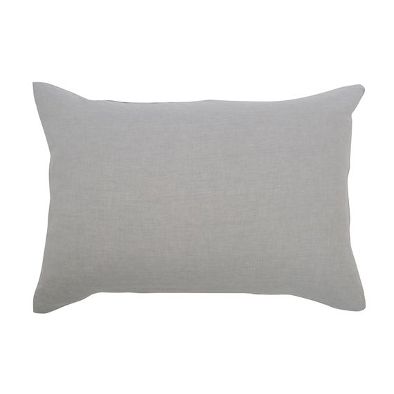 Наволочка изо льна серого цвета Essential, 50х70 см, Tkano