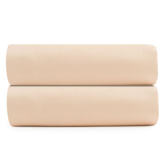 Простыня на резинке из сатина бежево-розового цвета из коллекции Essential, 160х200 см, Tkano