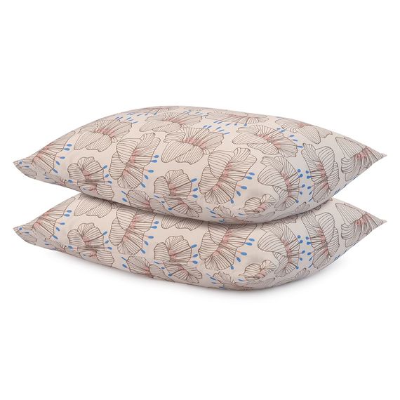 Набор из двух наволочек из сатина с принтом 'Цветы' из коллекции Prairie, 50х70 см, Tkano