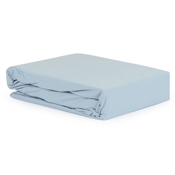 Простыня небесно-голубого цвета из органического стираного хлопка из коллекции Essential, 180х270 см, Tkano