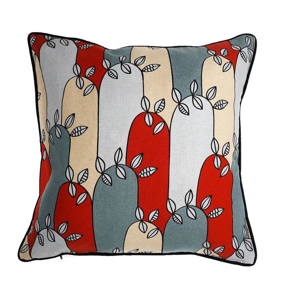 Чехол для подушки с принтом Цветение и декоративной окантовкой Russian North, 45х45 см, Tkano