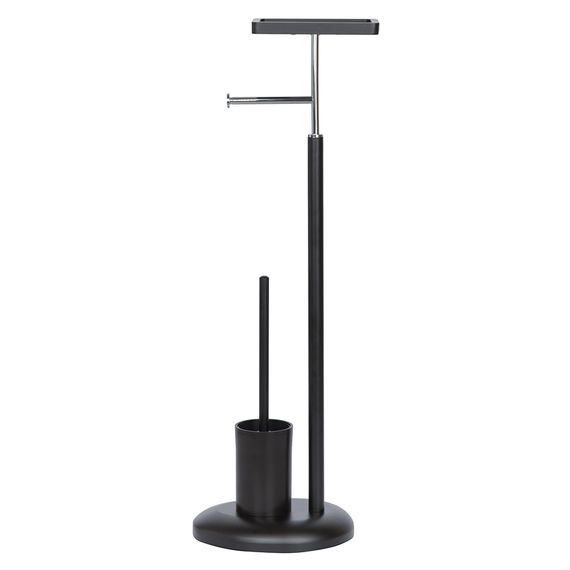 Держатель для туалетной бумаги с ершиком и полкой Salvucci, 93 см, черный, Bergenson Bjorn