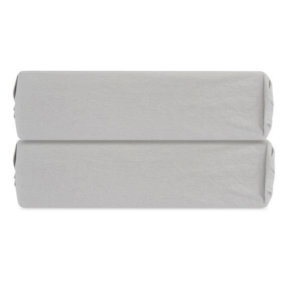 Простыня на резинке серого цвета из органического стираного хлопка из коллекции Essential, 180х200 см, Tkano